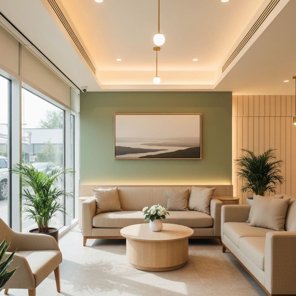 Modern dental office waiting room